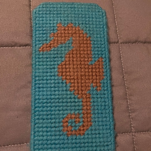 Hand Crafted Accessories - Glasses or Sunglasses Protective Case Seahorse Aquatic Brown and Blue-Green